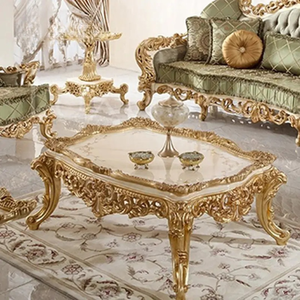 Ensemble de canapés sectionnels rembourrés en bois de mahogany massif européen, style maison française, sculpté à la main, écologique, pour salon de villa - Product Image 4