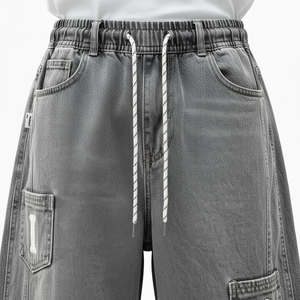 Jeans en denim vintage coupe droite pour homme, marque personnalisée, haute qualité, style décontracté, vente en gros - Product Image 2