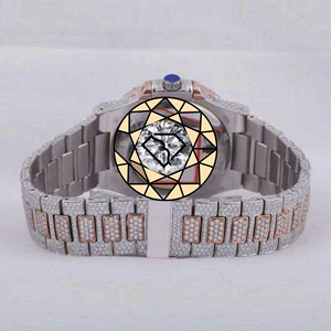 Reloj de Lujo con Esfera Cuadrada y Números Arábigos de Arcoíris, con Diamantes de Laboratorio, Diseño Personalizado de Fábrica - Product Image 2