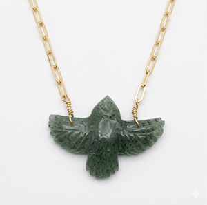 Collier pour femme en argent sterling 925 de haute qualité, plaqué or 18 carats, avec pendentif en aventurine, collier tendance - Product Image 1