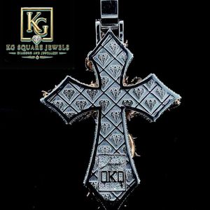 Collar con Colgante de Cruz de Moissanita Cristiana de Plata de Ley 925, Chapado en Oro, Joyería Hip Hop para Fiesta - Product Image 1