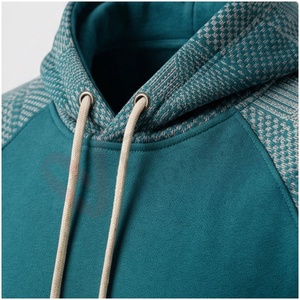 Conjunto Deportivo con Capucha para Hombre, Color Verde Azulado, Manga Larga, Color Sólido, Transpirable, Corte Regular, Ropa Casual de Otoño - Product Image 4