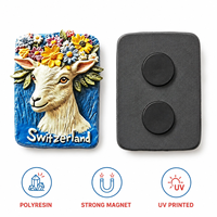 Aimant de réfrigérateur personnalisé en résine 3D, chèvre suisse, impression UV, autocollant animal pour réfrigérateur, cadeau de voyage, souvenir artisanal