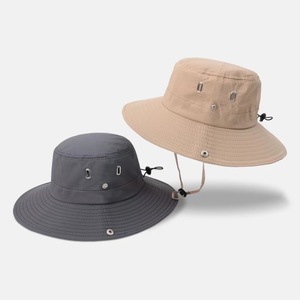 Chapeau de soleil pliable personnalisé pour la randonnée, la pêche, la plage, avec cordon, chapeau de pêcheur de type safari, protection UV - Product Image 1