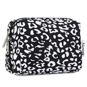 Small Cheetah Print Cosmetic Bag with Zipper <b>Cute</b> Travel Makeup Pouch with Compartments Mini <b>Purse</b> Accessory - Product Image 1