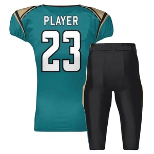 Tenues de football américain de style varié, couleur unie, personnalisées, sublimées, à séchage rapide, 100% polyester, maillot et pantalon unisexe - Product Image 2