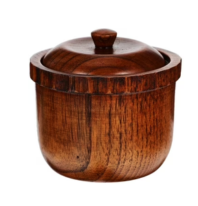 Wood Sugar Bowl/Pot Hot Selling Home Creamer Pots Candy Treat Jar Spice Holder Condiment Nuts Pot - Product Image 1
