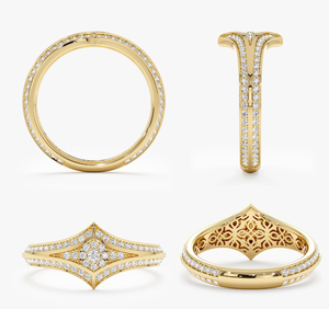 แหวนแต่งงานเพชรเพาะเลี้ยงในห้องปฏิบัติการ ทองคำ 14 กะรัต แบบวินเทจ ได้รับการรับรองจาก IGI ของขวัญสุดพิเศษสำหรับผู้หญิงในงานปาร์ตี้ - Product Image 4