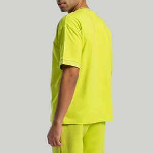 <b>Mens</b> Lime Yellow Oversized Short Sleeve Cotton T-<b>Shirt</b> Custom Logo OEM ODM Wholesale Apparel - Product Image 2