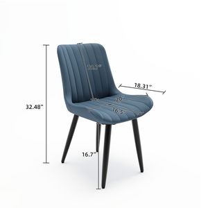 Set di 4 Sedie da Pranzo Moderne Senza Braccioli in Ecopelle PU con Cuscini Spessi e Gambe in Metallo, Sedie Laterali per Cucina e Sala da Pranzo - Product Image 2