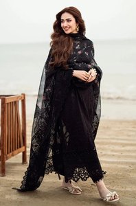 Black Rayon Salwar Kameez Women Floor-Length <b>Loose</b> Fit Traditional Ethnic Wear India Pakistan Casual Style All Seasons - Product Image 5