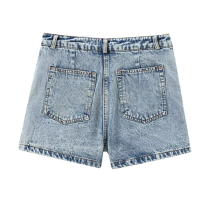 Leggings Vaqueros de Cintura Alta para Mujer, con Botones Cruzados en la Parte Delantera, Dobladillo Asimétrico, Transpirables para Invierno, Fabricante OEM Personalizado - Product Image 5