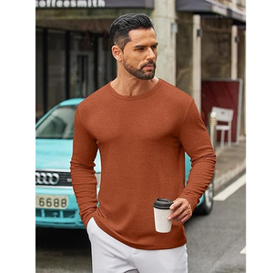 High Quality Men Cotton Long Sleeve <b>T</b> Shirt Plain Basic Crew Neck Tee Custom Logo OEM ODM Wholesale - Product Image 2