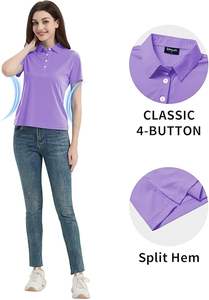 Ensemble de tenue de golf d'été pour femmes 100 % coton, chemise polo à manches courtes, coupe ajustée, élégante - Product Image 4