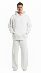 Conjunto Deportivo de Felpa de Algodón para Hombre y Mujer, Tejido Suave, Cálido y Transpirable, Cómodo para Uso Diario Informal, Sudadera con Capucha y Pantalones Deportivos Unisex - Product Image 3