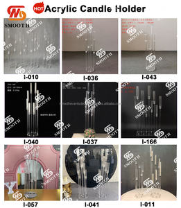 SMOOTH Vente en gros d'usine, chandelier à 6 bras en métal argenté, court, centre de table, mariage - Product Image 3