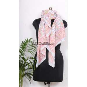 Wholesale Cotton Hand Block Printed Beach Sarong Pareo Bikini Cover Up <b>Wrap</b> Scarf Lightweight Women Wear - Product Image 2