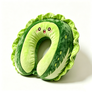 Almohada de viaje en forma de pepino, linda almohada de peluche para el cuello con forma de pepino, almohada suave y esponjosa para el cuello - Product Image 5