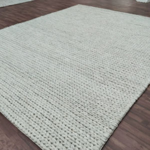 Alfombra de Lana Gruesa de Lujo, Alfombra Hecha a Mano con Rayas de Alta Textura, Alfombra Moderna y Suave para Sala de Estar, OEM - Product Image 1