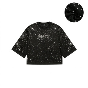 Nuevas Camisetas de Hombre 2026 100% Algodón con Pedrería, Diseño Transpirable, MOQ Bajo, Tallas Personalizadas, Camisetas para Hombre de Alto Gramaje, Servicio OEM - Product Image 1