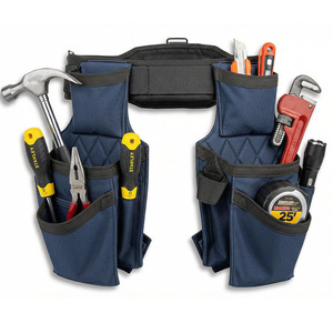 Cinturón de herramientas resistente para construcción, cinturón de herramientas para carpintero, cinturón de electricista, cinturón de herramientas multiusos con múltiples bolsillos. - Product Image 1
