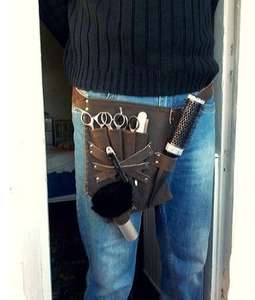 Premium Leather Luxury Durable Barber Holister Hair Stylist Tool Belt Professional Scissor Holder Salon Organizer <b>Case</b> LBH-0001 - Product Image 1