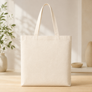 Custom Geometric Long Handle Canvas & Cotton Beach <b>Tote</b> Bag <b>with</b> <b>Zipper</b> Closure Printed Reusable Carryall for Retail & Grocery - Product Image 5
