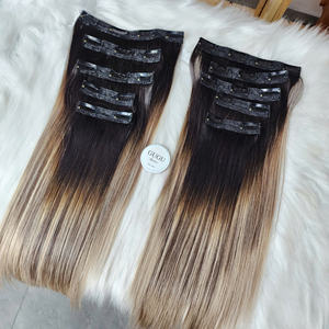 ต่อผมแบบคลิปหนีบคุณภาพสูง 100% ผมแท้เวียดนาม  แบบเต็มศีรษะ  ความยาว 16 นิ้ว  ปลายผมหนา - Product Image 2