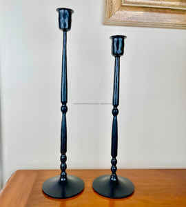 Vintage <b>Black</b> Color Pillar Style <b>Candlestick</b> Stand Indian Manufacturing Wedding Decoration for Christmas - Product Image 1