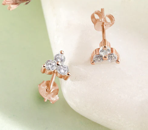 <b>Silver</b> Plated 925 Sterling <b>Silver</b> <b>Stud</b> <b>Earrings</b> Fashion Trendy Elegant Flower Design Jewelry Handmade Bulk Product Women's - Product Image 1