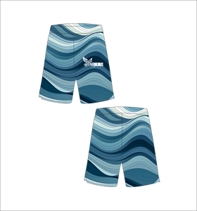 Pantalones Cortos de Baloncesto Personalizados con Patrón Ondulado Multitono Azul, Transpirables, de Malla, para Entrenamiento Atlético, Ropa Deportiva de Verano - Product Image 1