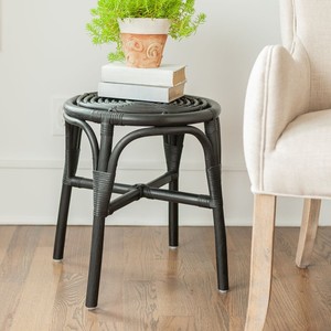 Poufs en rotin noir de qualité supérieure, tabourets ottomanes en osier naturel pour comptoir de bar et chevet - Product Image 5