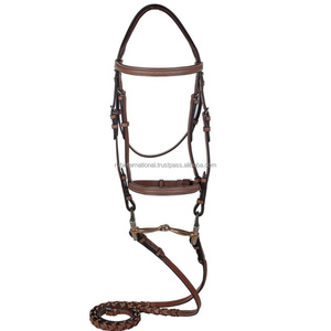 Brida de Carreras de Caballos de cuero indio portátil rojo, suave y resistente sillín de caballo, costura elegante, diseño de producto ecuestre - Product Image 4