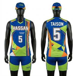 Uniforme de Voleibol para Hombre, 180 GSM, Poliéster Premium Interlock, Panel Rosa, Azul Marino y Dorado, Logotipo Personalizado por Sublimación - Product Image 3