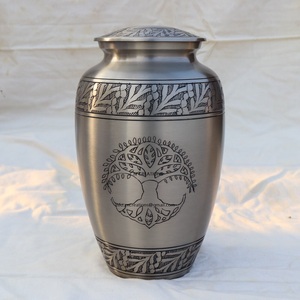 Trending Classic Aluminium Metal Modern Adult Banyan Tree Engraved Cremation Urns for Human Ashes 220 Cubic Inches Capacity - Product Image 1
