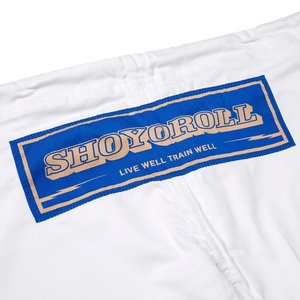 Pantalon de karaté blanc Shoyoroll avec patchs bleus, coupe classique, unisexe, vêtements d'arts martiaux pour adultes - Product Image 6