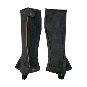 Heavy Duty Real Leather Horse Riding <b>Chaps</b> Equestrian <b>Half</b> <b>Chaps</b> Adjustable Outdoor Horseback Riding Protective Leg Wrap Gear - Product Image 3