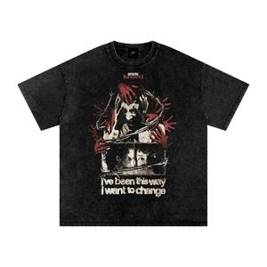 เสื้อยืดโอเวอร์ไซส์คุณภาพสูง ผ้าฝ้าย 100% พิมพ์ลายดิจิตอล DTG สำหรับผู้ชายและผู้หญิง สกรีนโลโก้ได้ตามต้องการ น้ำหนัก 200gsm เสื้อยืดแขนยาวผู้ชาย - Product Image 1