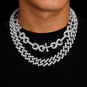Hip Hop Style 925 Sterling <b>Silver</b> <b>Necklace</b> Ethnic <b>Silver</b> Plated <b>Man</b> and Women Moissanite Diamond Fine Hand Made Classic Jewelry - Product Image 6