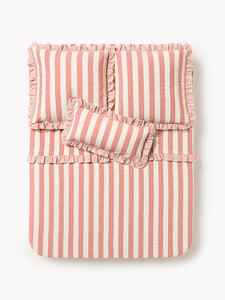 Housse de coussin 100 % coton tissé à rayures avec volants, housse de coussin décorative style ferme à bord festonné, housse de coussin de canapé, vente en gros - Product Image 5