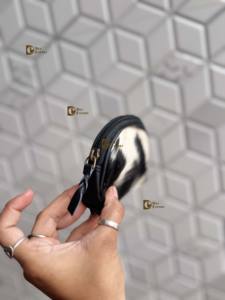 Monedero de cuero genuino de vaca, elegante cartera tipo clutch, monedero de cuero de forma semicircular, estilo occidental, unisex, para monedas. - Product Image 3