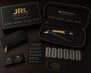 มีดโกนหนวดตรงแม่เหล็กสแตนเลสสตีล JRL Gold คุณภาพสูง พร้อมโลโก้สั่งทำและบรรจุภัณฑ์สีตามต้องการ - Product Image 4