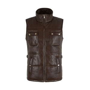 Premium Quality Winter Leather Vests for Men <b>Women</b> Triple Breasted Button Closure Moto & Biker Style OEM Exporters - Product Image 5