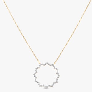 Lab Grown Diamond Flower Pendant <b>Necklaces</b> 14K 18K Solid Gold 17 Inch 33mm Big Circle <b>Stacking</b> Charms Factory Price Wholesale - Product Image 1