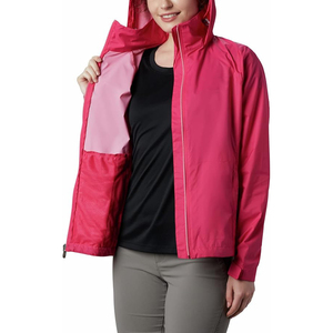 Pink Hooded Windproof Women's <b>Jacket</b> Full Sleeve Zipper Closure Autumn Wear - Product Image 5