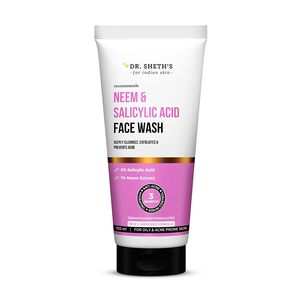 Nettoyant moussant pour le visage au neem et à l'acide salicylique du Dr Sheth |   Acide salicylique à 2 % |   Pour les peaux grasses et sujettes à l'acné |   Élimine l'acné |   100 ml - Product Image 1