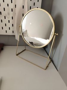 Tabletop vanity mirror makeup mirror with stand rotating mirror metal vanity mirror marble base mirror <b>dressing</b> <b>table</b> mirror - Product Image 4