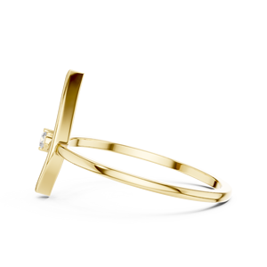 Anillos minimalistas de oro macizo de 14k con diamantes de corte redondo para mujer, para regalo, compromiso, aniversario, boda - Product Image 3