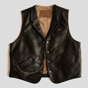 Men's <b>Leather</b> Vest Adults Wholesale OEM ODM Custom <b>Sleeveless</b> <b>Jacket</b> Biker Motorcycle Casual Vintage Outerwear 2026 - Product Image 3