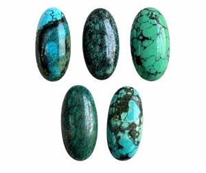 Turquesa Tibetana Natural Hermosa, Azul, Lisa, en Forma de Cabujón, para Joyería - Product Image 2